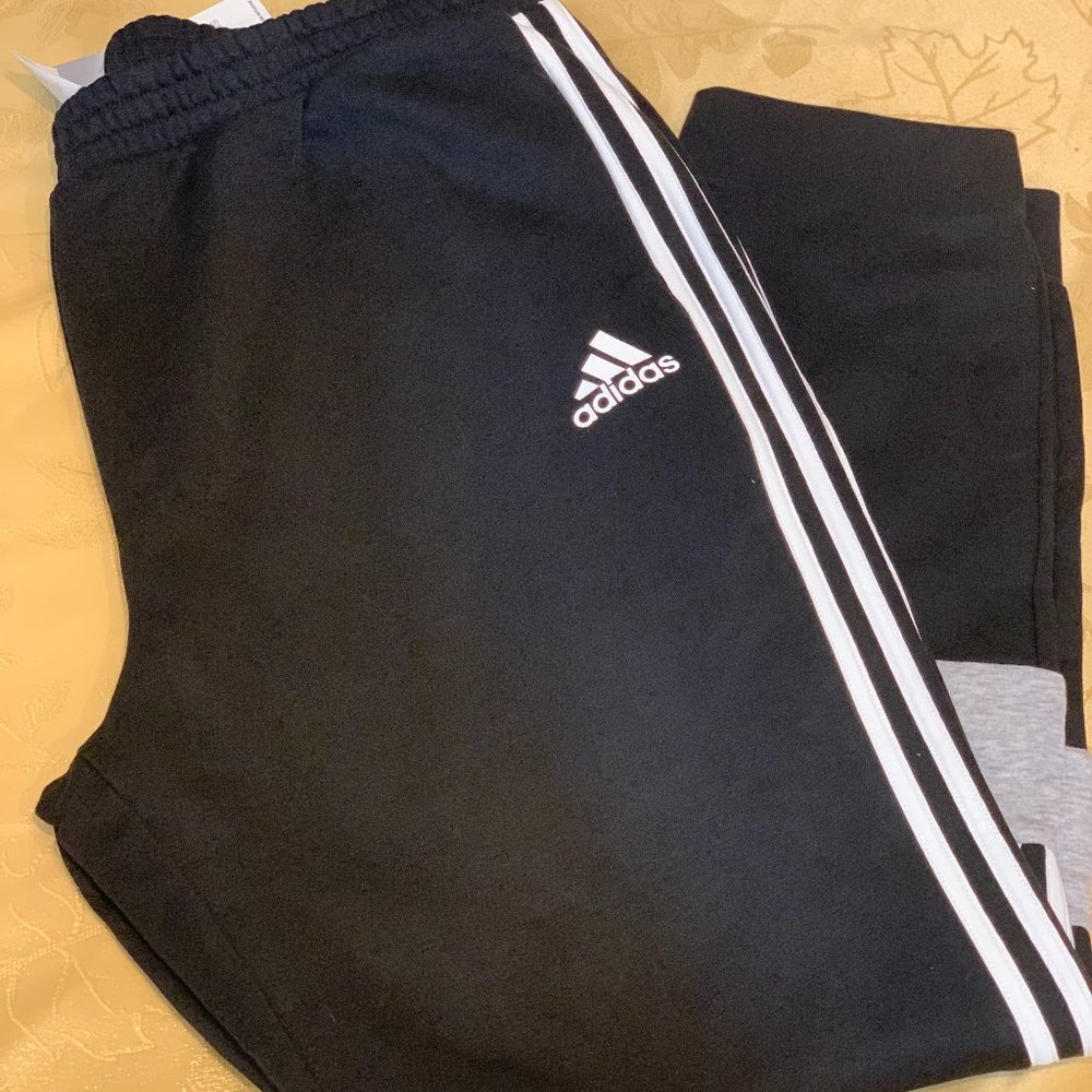 ADIDAS men's 2xl athletic sweat pants black/grey